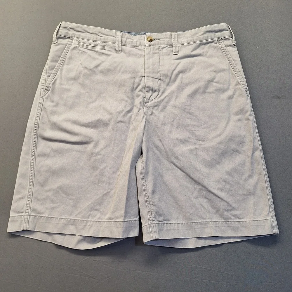Polo Ralph Lauren Relaxed Fit Chino Shorts Mens 35 Light Grey Cotton Twill 0991‎